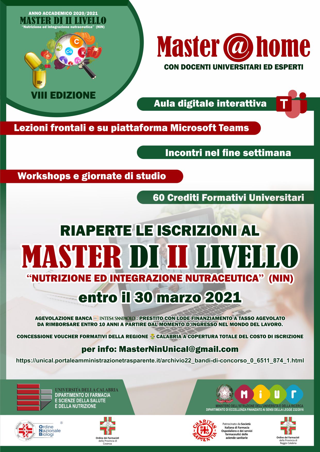 MASTER DI II LIVELLO “NUTRIZIONE ED INTEGRAZIONE NUTRACEUTICA” Ordine